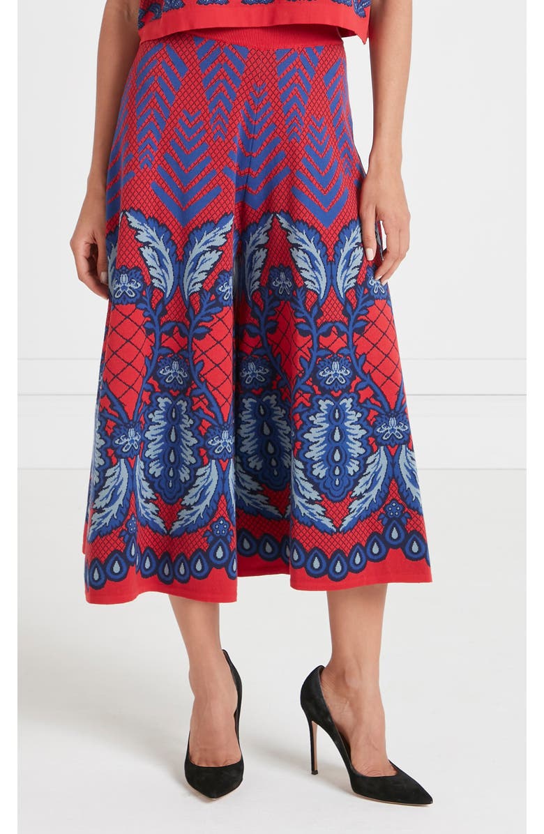 Temperley London Francis Grid Knit Trousers, Main, color, Crimson