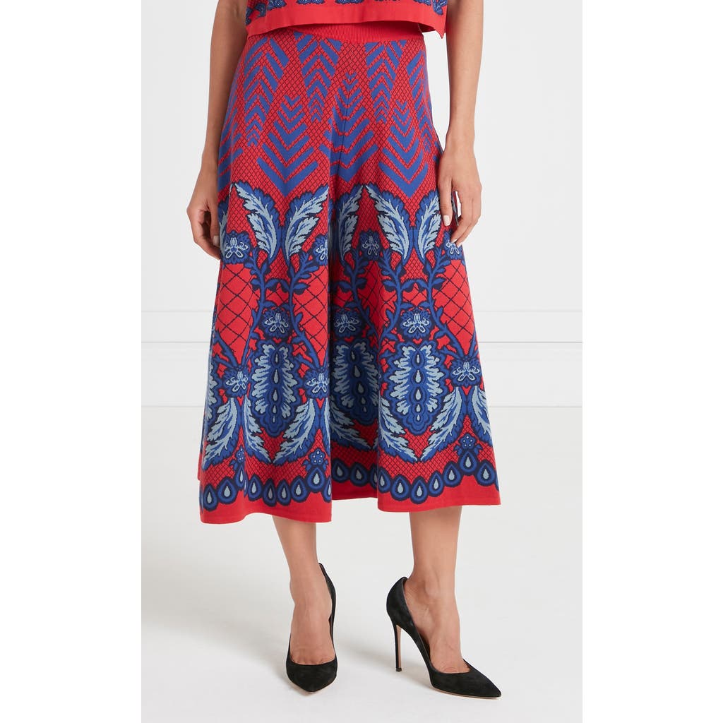 Temperley London Francis Grid Knit Trousers In Red