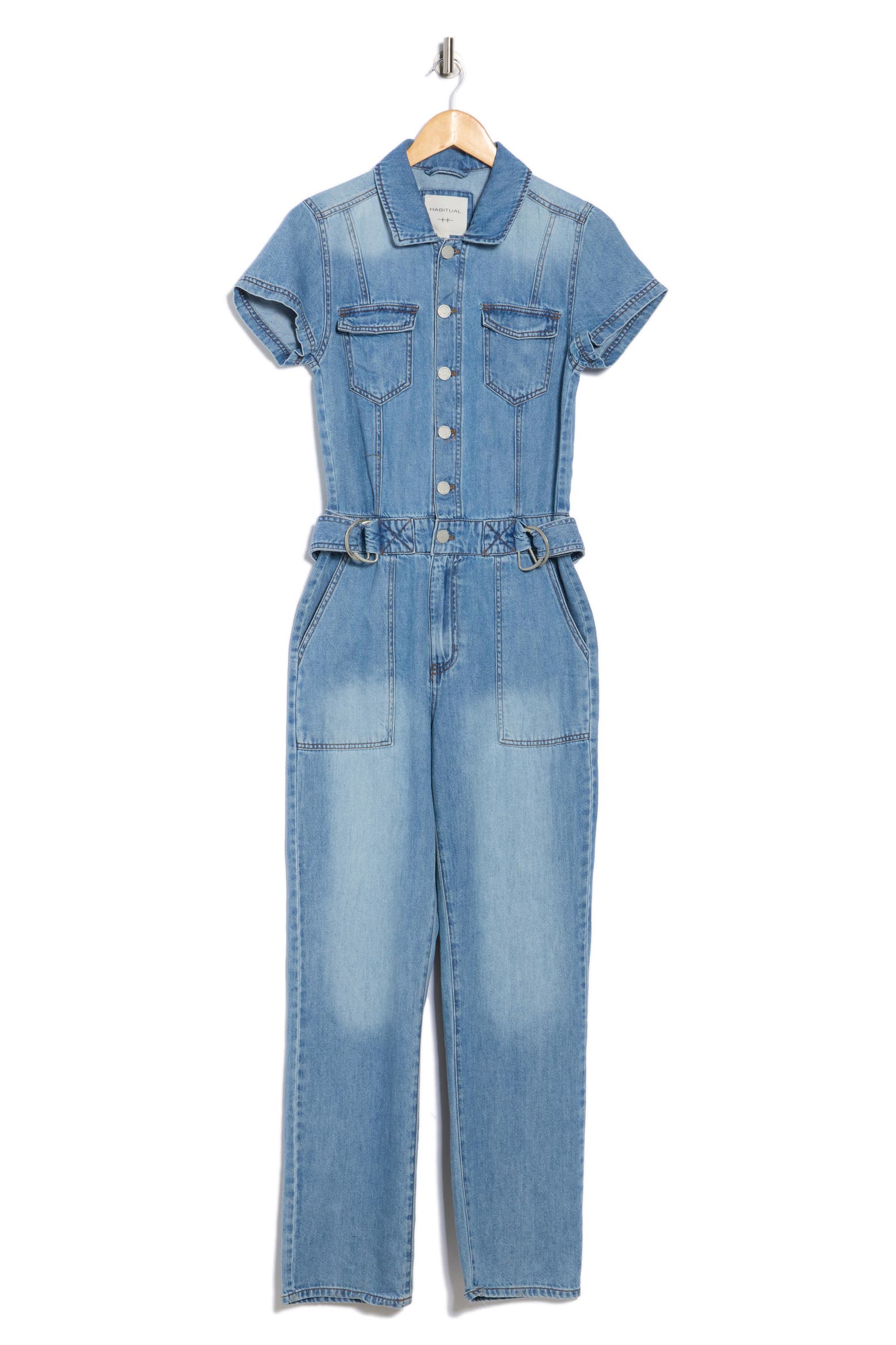 Habitual Short Sleeve Belted Denim Jumpsuit Women Nordstromrack habitual-short-sleeve-belted-denim-jumpsuit-women-nordstromrack