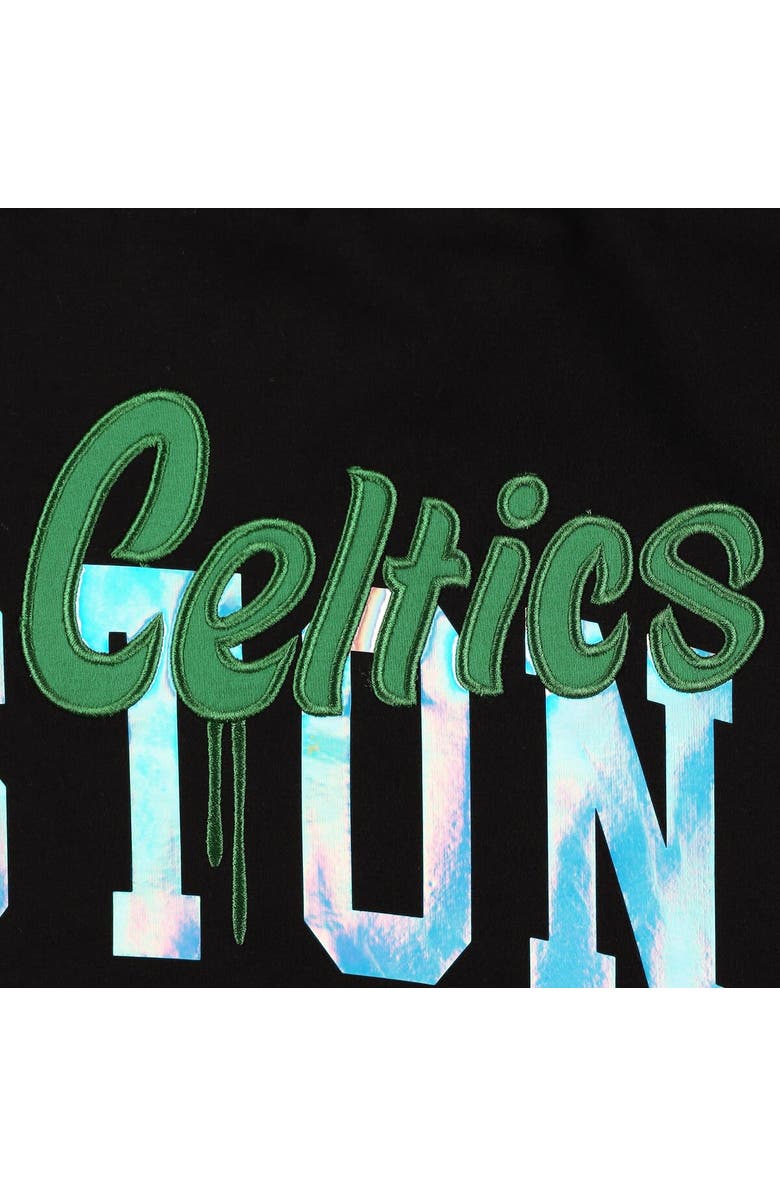 FISLL Unisex FISLL Black Boston Celtics Reflective Metallic Pullover Hoodie, Alternate, color,