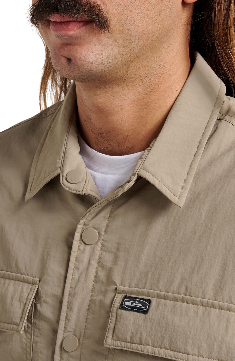 Quiksilver Cold Water Repellent Snap Shacket, Alternate, color, Fallen Rock