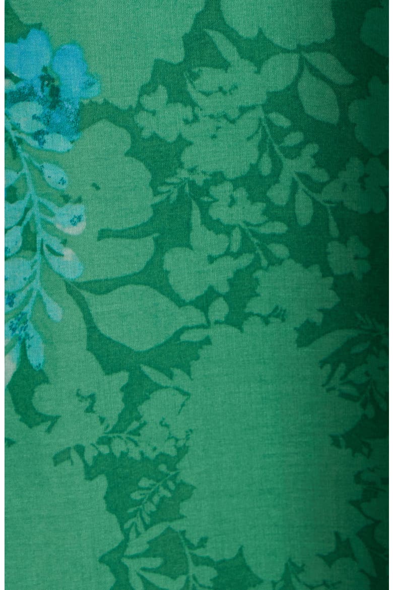 Long Sleeve Floral Print Midi Dress, Alternate, color, GREEN