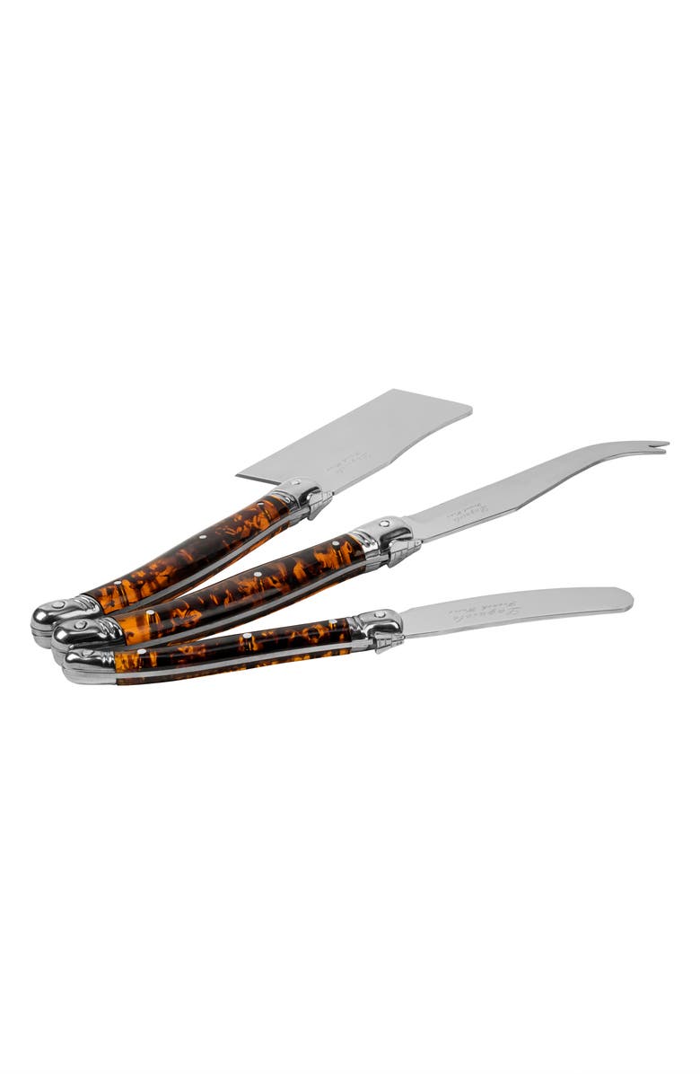 FRENCH HOME Laguiole 3-Piece Cheese Knife Set, Alternate, color, Tortoise Shell