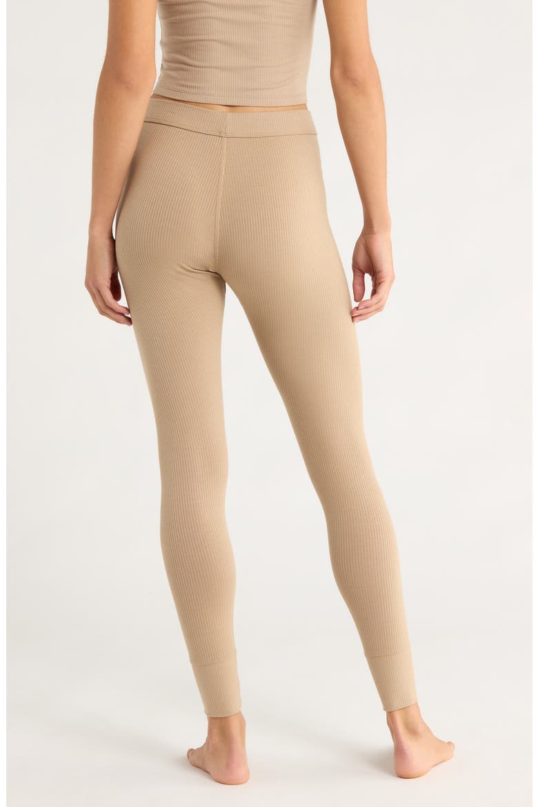 Paloma II Rib High Waist Lounge Leggings, Alternate, color, SILVER TAUPE