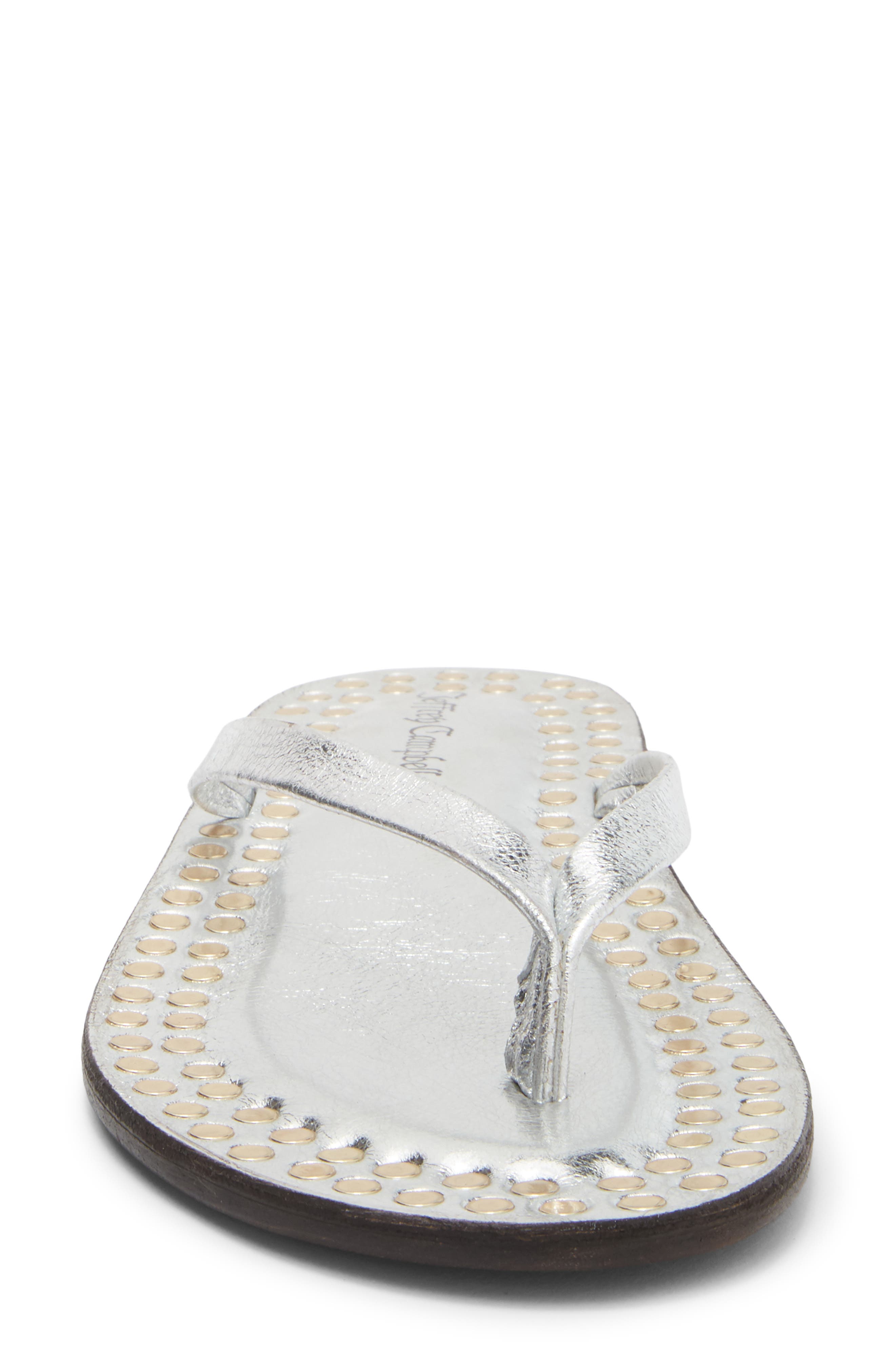 Jeffrey Campbell Katrina Flip Flop, Alternate, color, Silver Gold