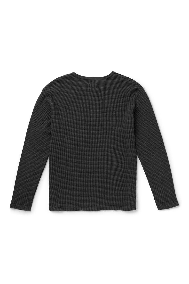 Sawpit Long Sleeve Cotton Thermal Henley, Alternate, color, VINTAGE BLACK