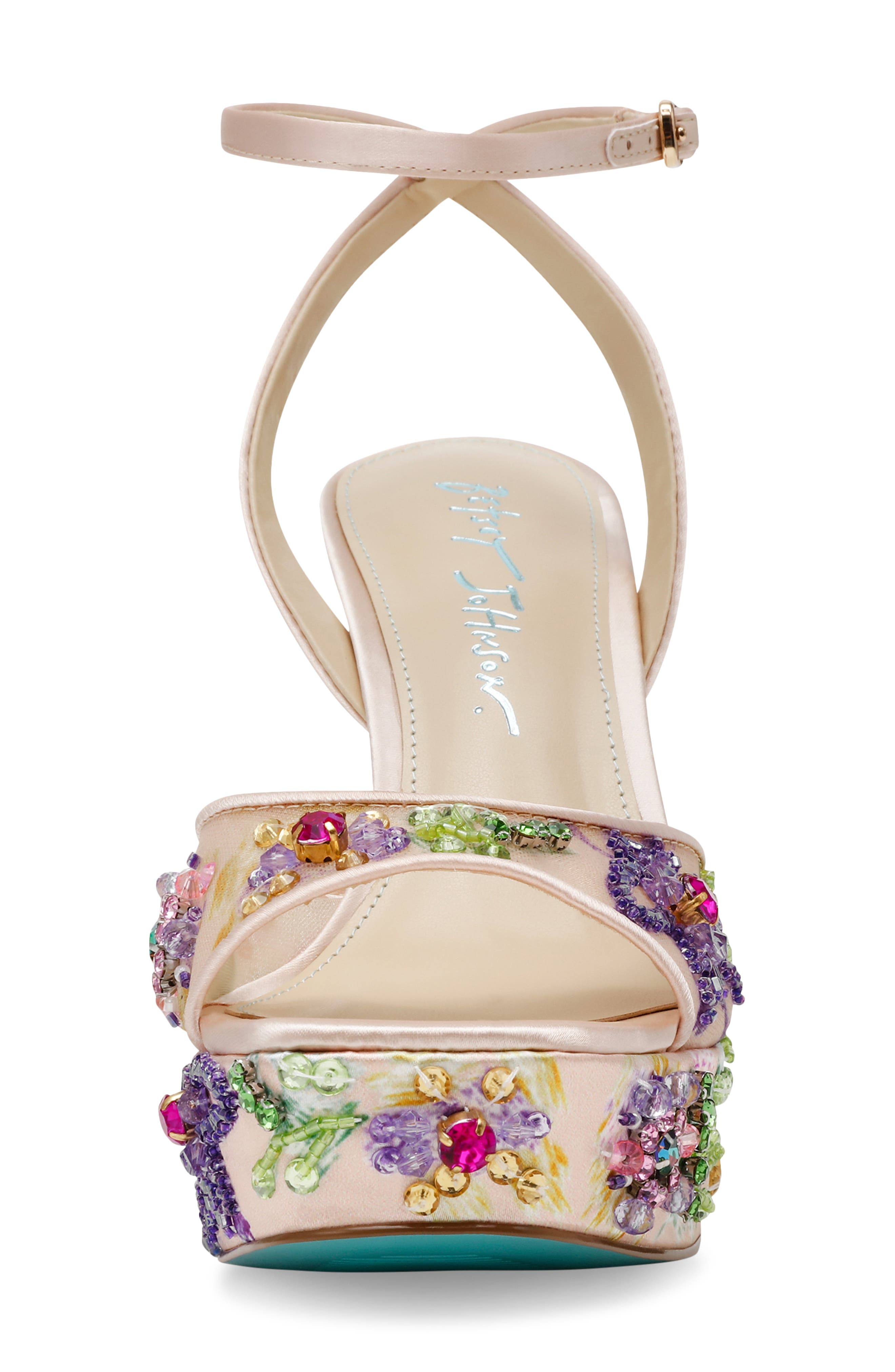 Betsey Johnson Vivien Beaded Platform Sandal, Alternate, color, 