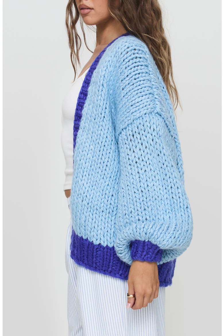 Lester Open Front Cardigan, Alternate, color, BLUE