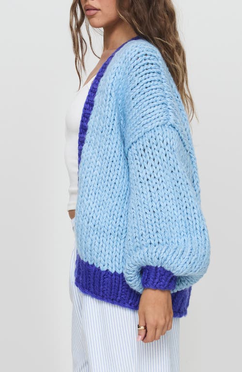 Princess Polly Lester Open Front Cardigan In Blue