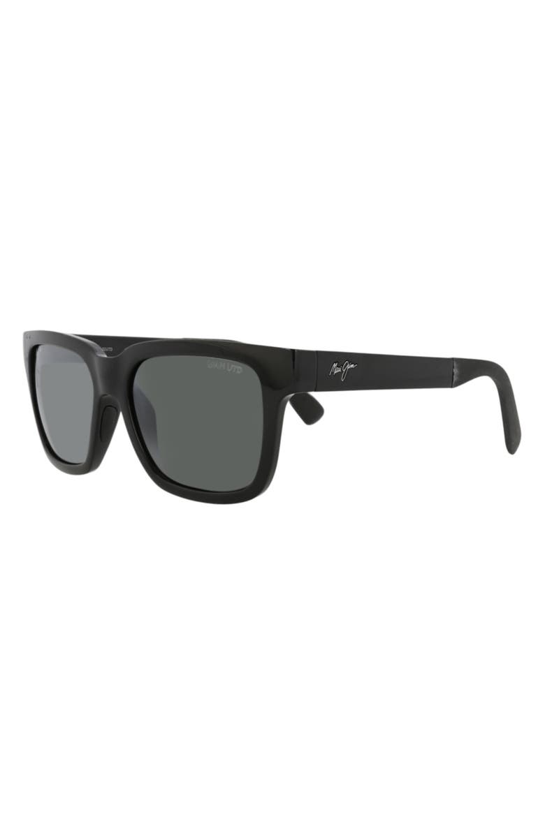 Maui Jim 54mm Polarized Square Sunglasses, Alternate, color, Black Black Grey
