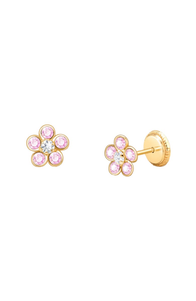 Tiny Blessings Children's 14K Gold Flower Girl Studs Screw Back Earrings, Main, color, 14K Yellow Gold