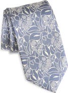 David Donahue Floral Silk Jacquard Tie