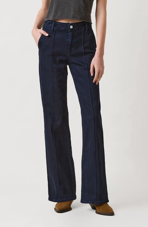 Pintuck Wide Leg Jeans (Mystic)