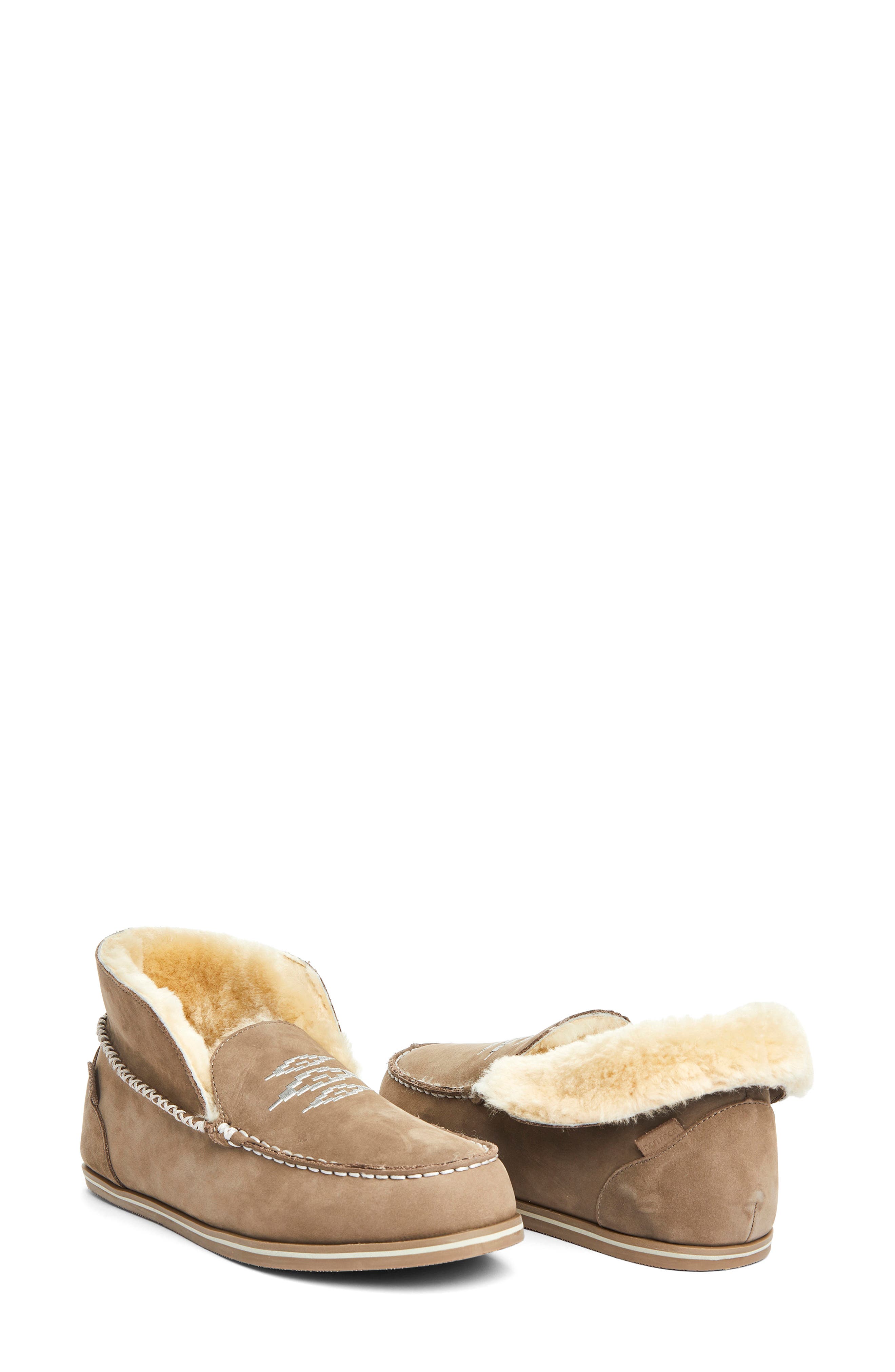 hari mari Alta Genuine Shearling Lined Slipppers, Alternate, color, Storm