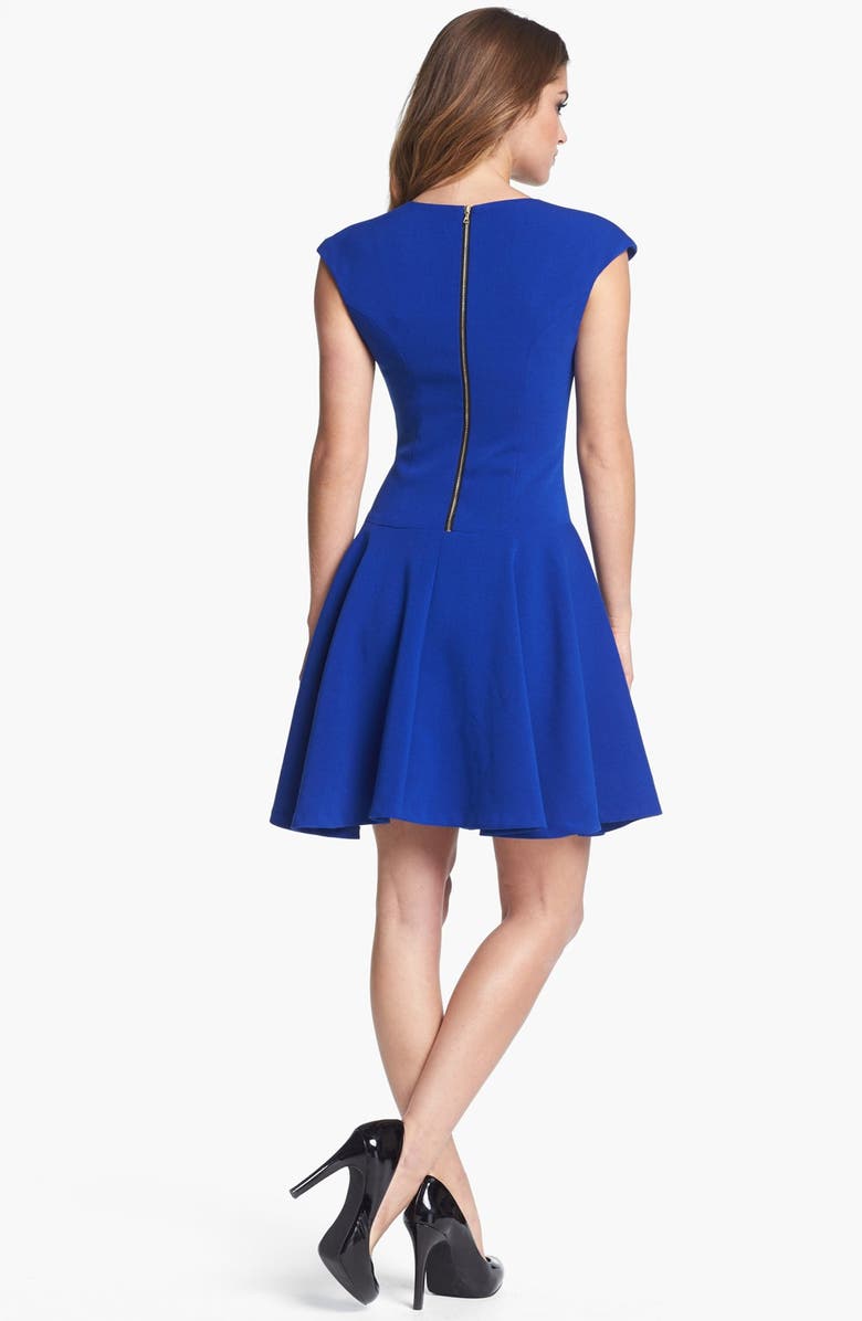 Eliza J CAP SLEEVE FIT AND FLARE DRESS, Alternate, color,