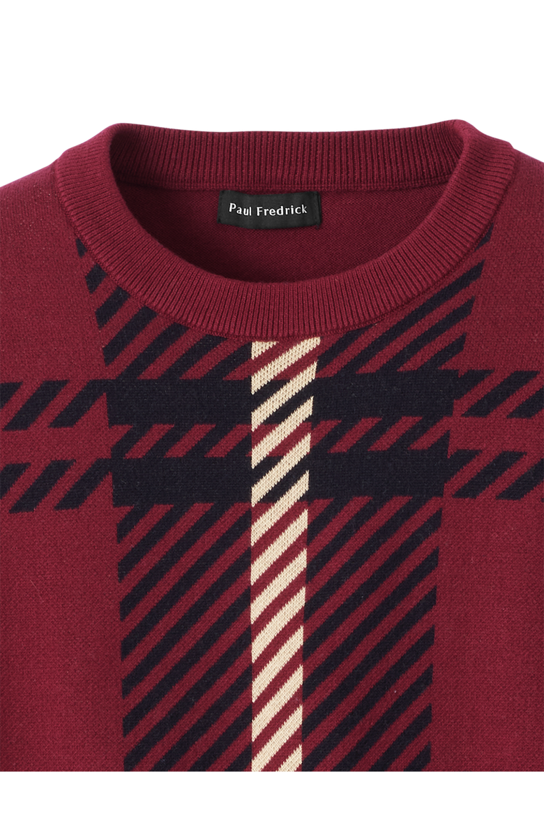 Cotton Crewneck Sweater, Alternate, color, Burgundy