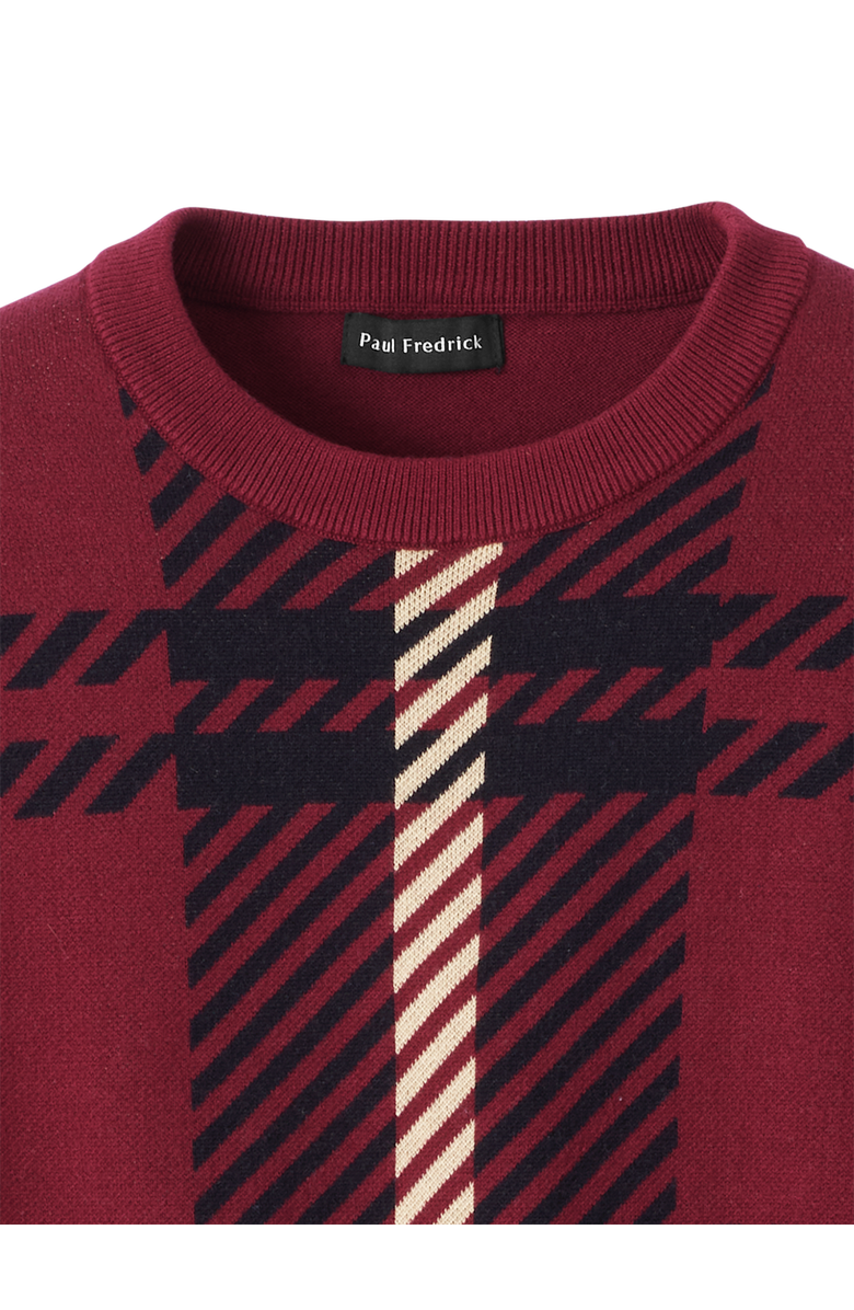 Paul Fredrick Cotton Crewneck Sweater, Alternate, color, Burgundy
