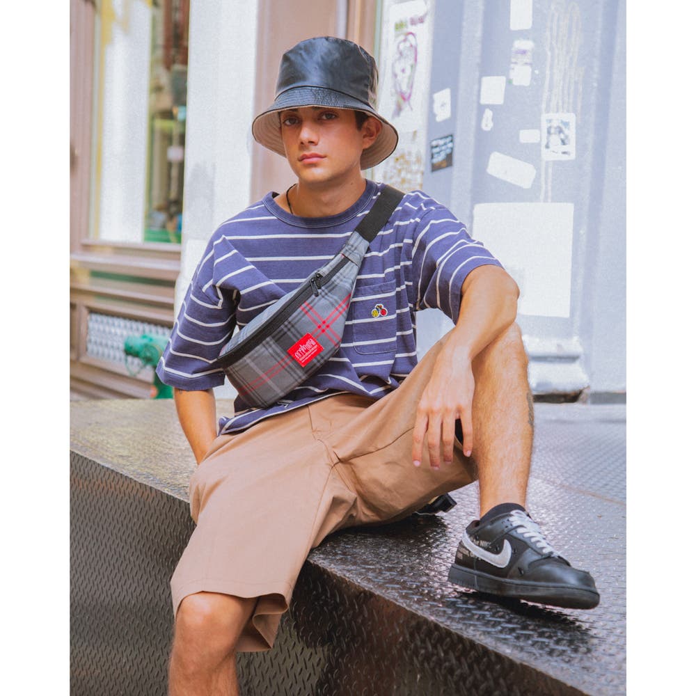 Manhattan Portage Plaid Brooklyn Bridge Belt Bag, Alternate, color, Grey