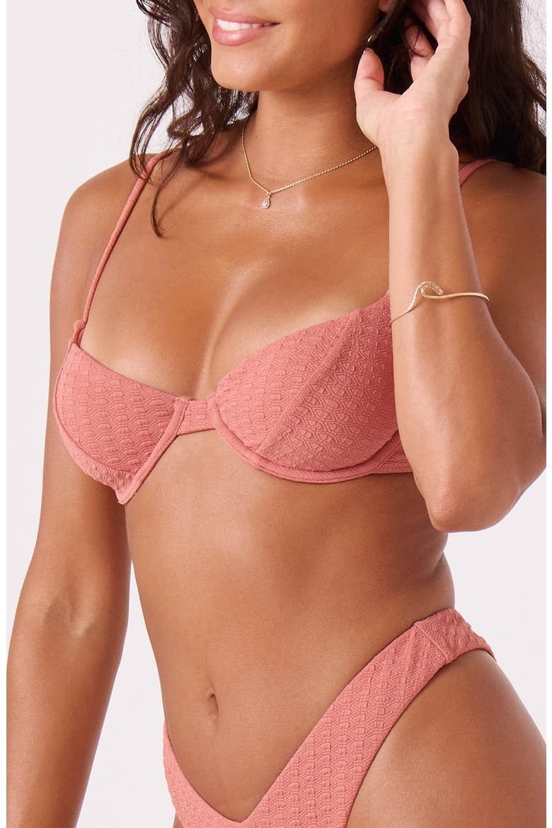 Haleiwa Underwire Bikini Top, Alternate, color, CANYON ROSE