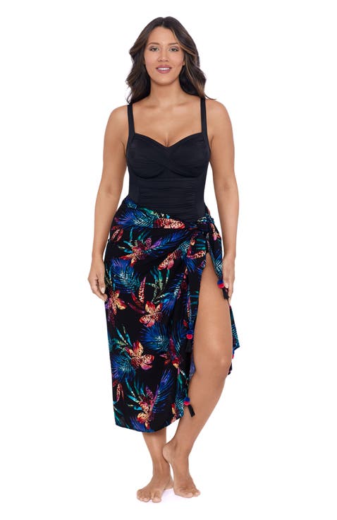 Adjustable Side Tie Tassel Pareo Swimsuit Coverup