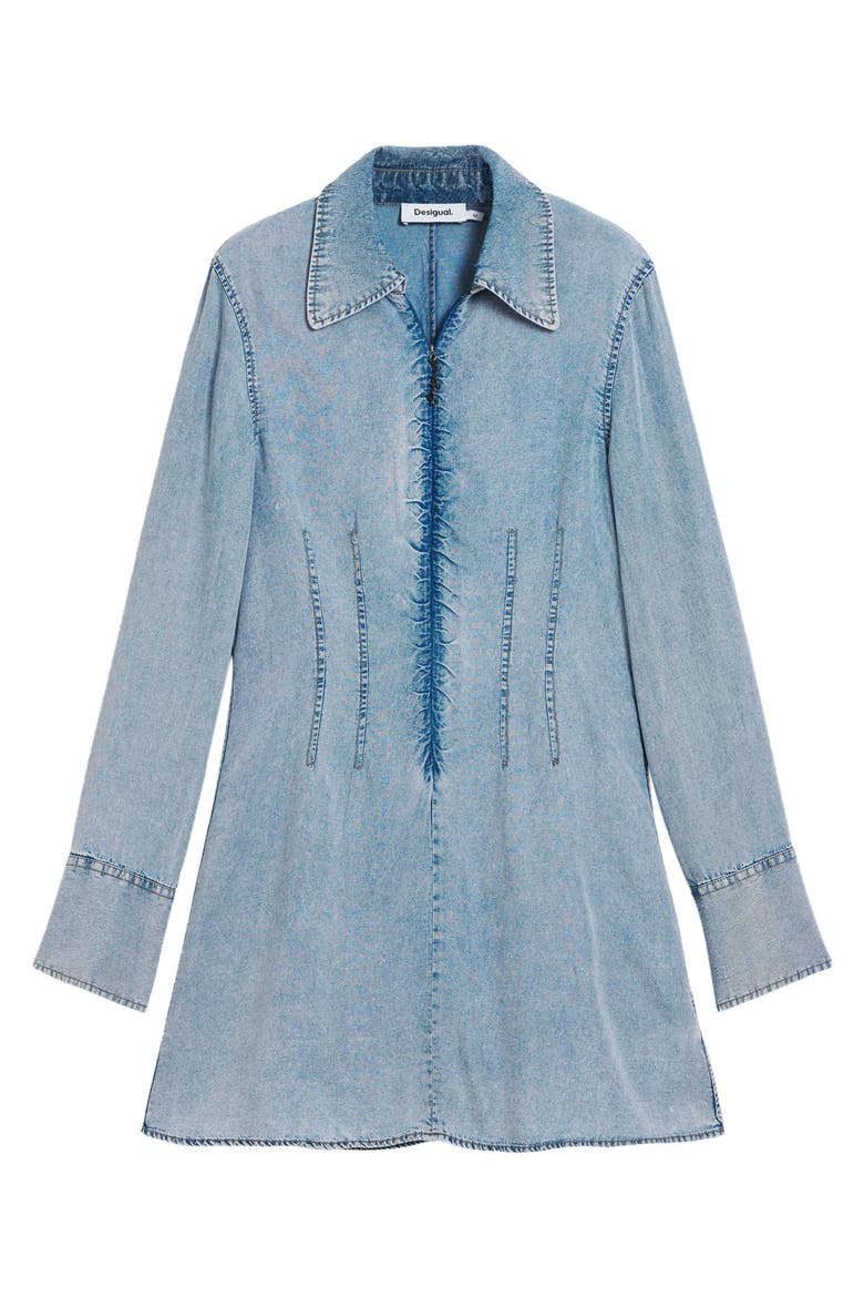 Long Sleeve Denim Shirtdress, Alternate, color, LIGHT BLUE