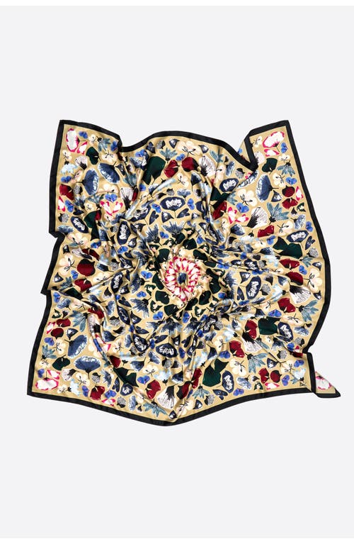 Bimba Y Lola Kaleidoscopic Flowers Scarf In Neutral