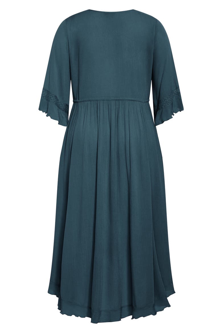 Rosie Lace Trim High-Low Maxi Dress, Alternate, color, TEAL