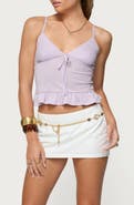 EDIKTED Martie Peplum Stretch Cotton Camisole