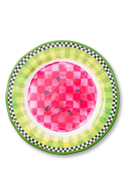 Set of 4 Watermelon Melamine Dinner Plates