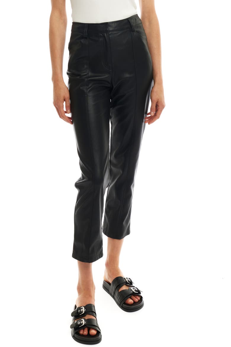 Jen Faux Leather Trousers, Main, color, BLACK