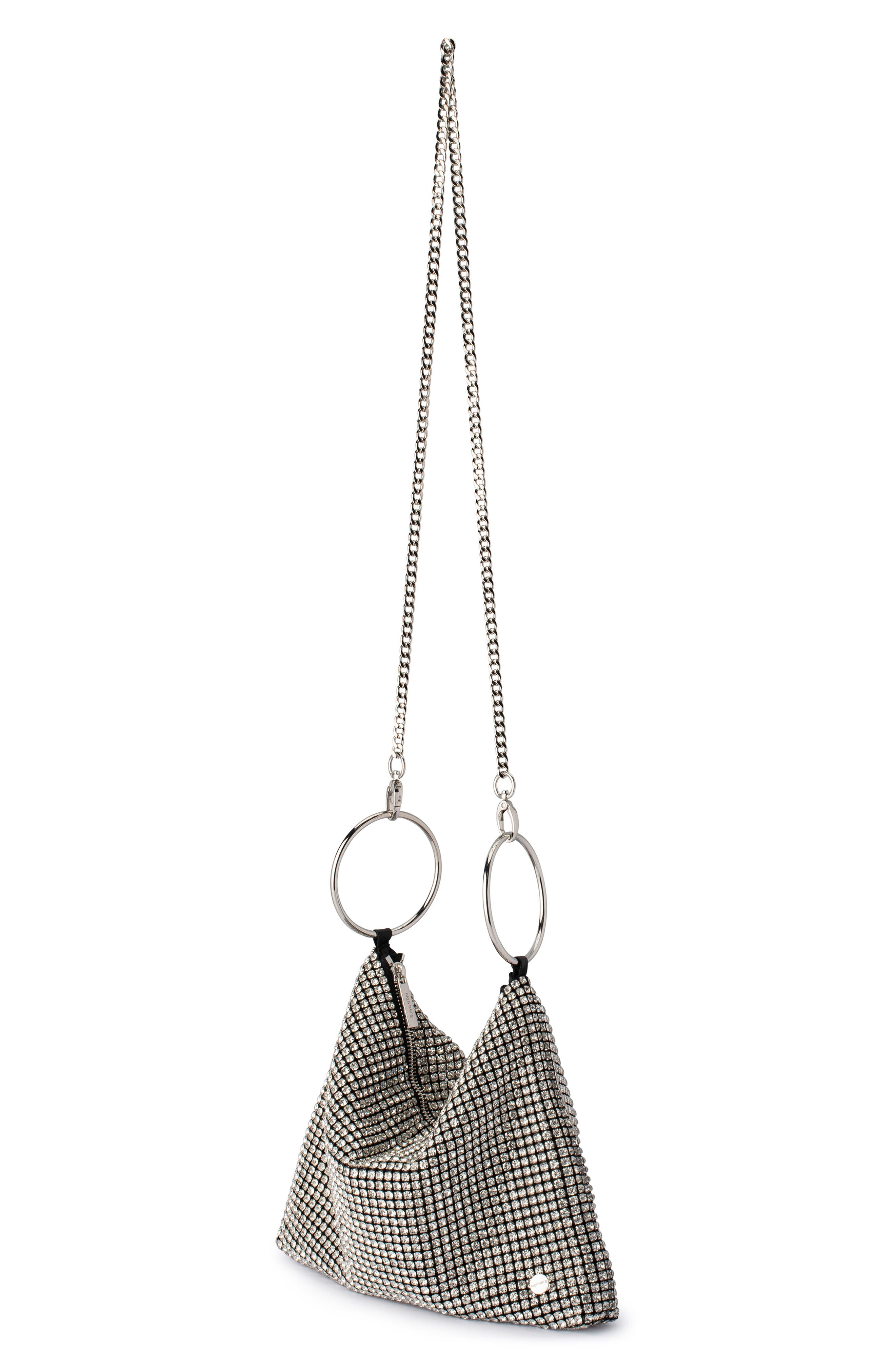 Olga Berg Margot Crystal Convertible Shoulder Bag, Alternate, color, Black