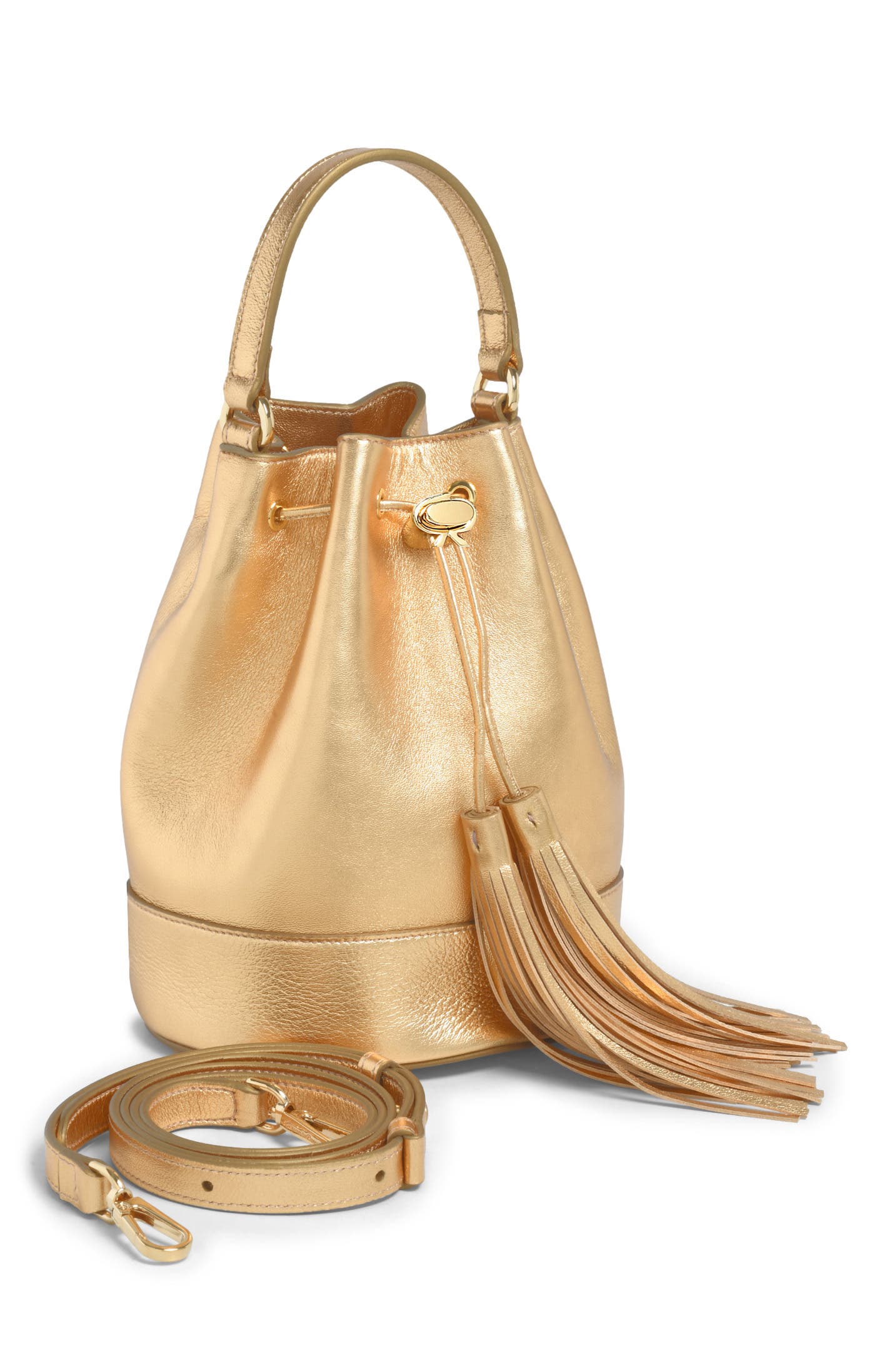 Gianvito Rossi Sienna Crossbody Bag, Alternate, color, Gold Leather