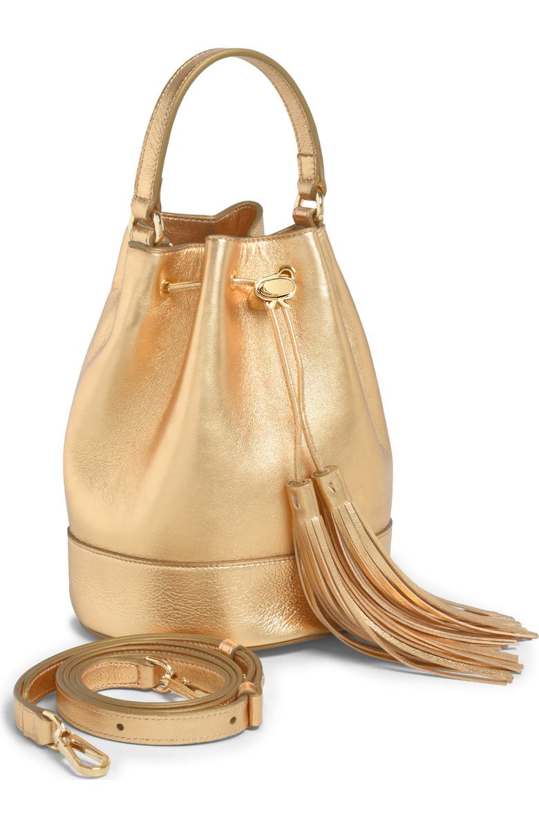 Gianvito Rossi Sienna Crossbody Bag, Alternate, color, Gold Leather