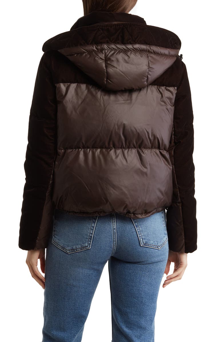 Andrew Marc Hooded Quilted Down Puffer Jacket, Alternate, color, Chocolate