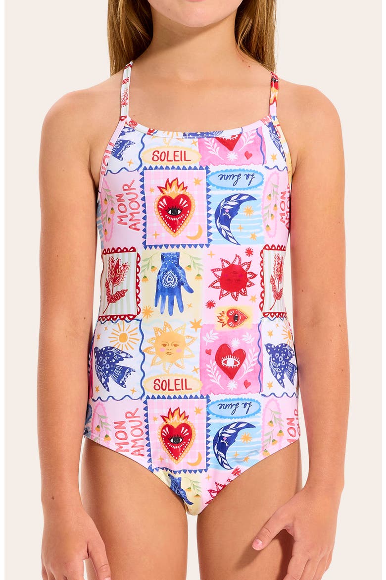 Kids' Palermo Tie Back One-Piece Swimsuit, Alternate, color, PALERMO