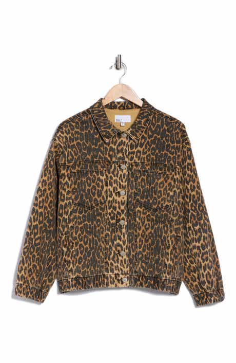 DR2 by Daniel Rainn Leopard Print Oversize Trucker Jacket