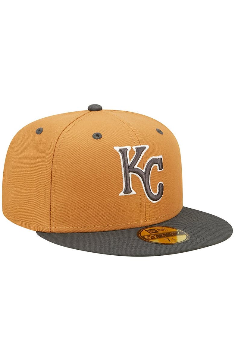 New Era Men's New Era Brown/Charcoal Kansas City Royals Two-Tone Color Pack 59FIFTY Fitted Hat, Alternate, color, 