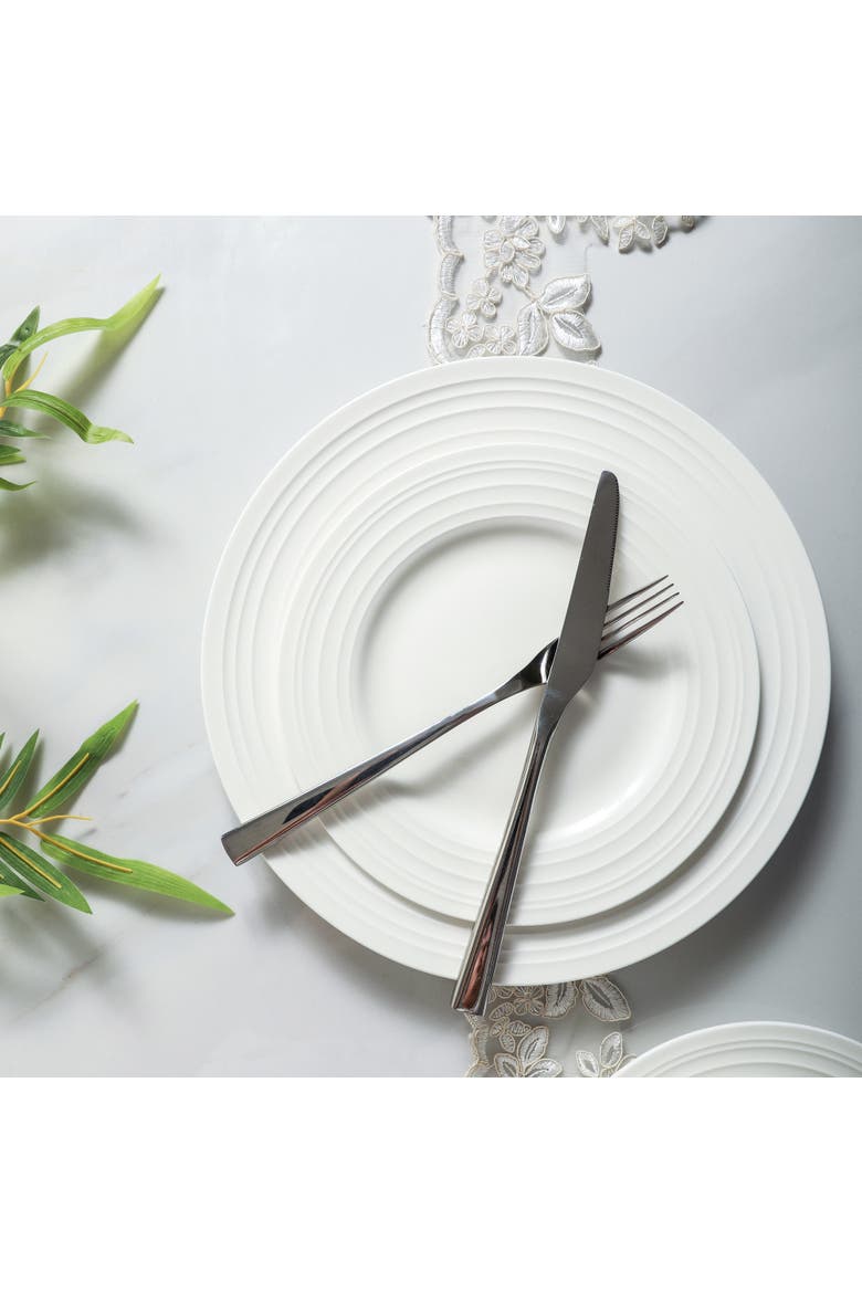 Eleanor Bone China 32-Piec Dinnerware Set, Alternate, color, White