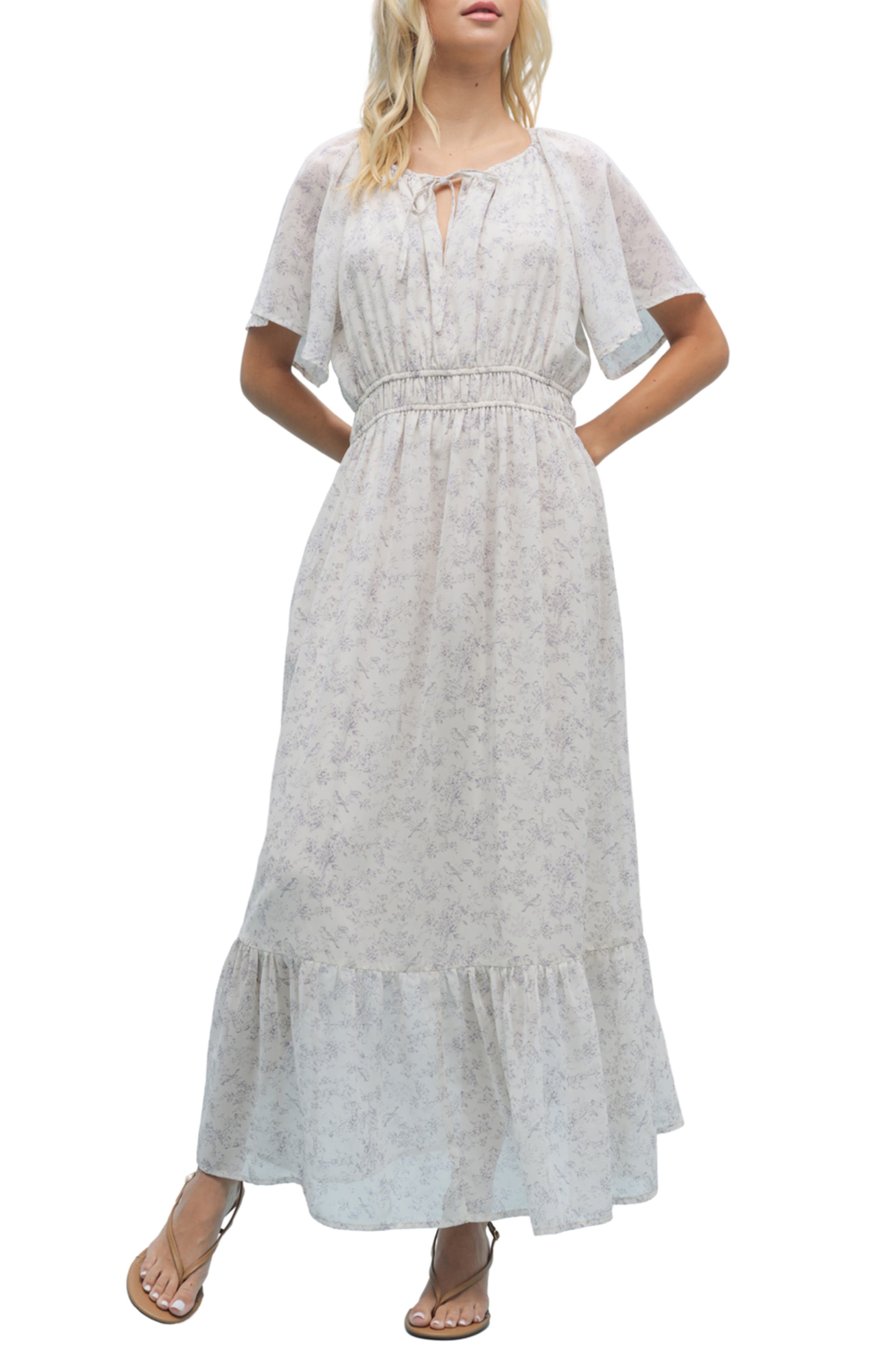 WISHLIST Flutter Sleeve Maxi Dress