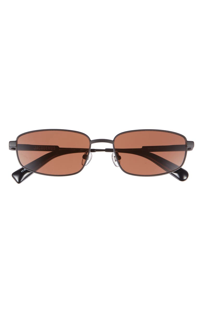 Jacquemus The Sera Aviator Sunglasses, Main, color, Matt Black/ Black/ Chocolate