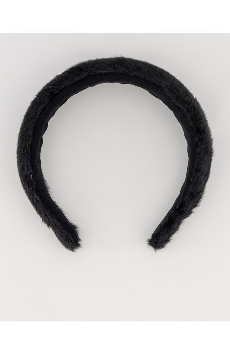 Alexandre de Paris Faux Fur headband, Alternate, color, Black