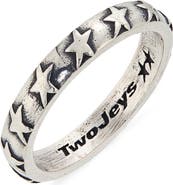 TWOJEYS Men's Star Studded Band Ring
