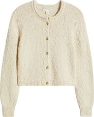 Treasure & Bond Fitted Textured Cotton Cardigan