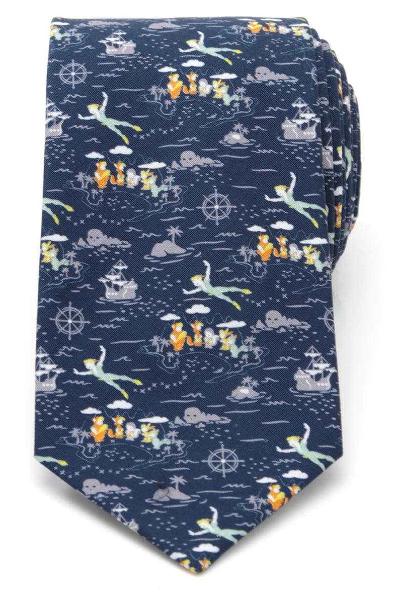 Peter Pan Flying Blue Cotton Tie, Main, color, MULTI