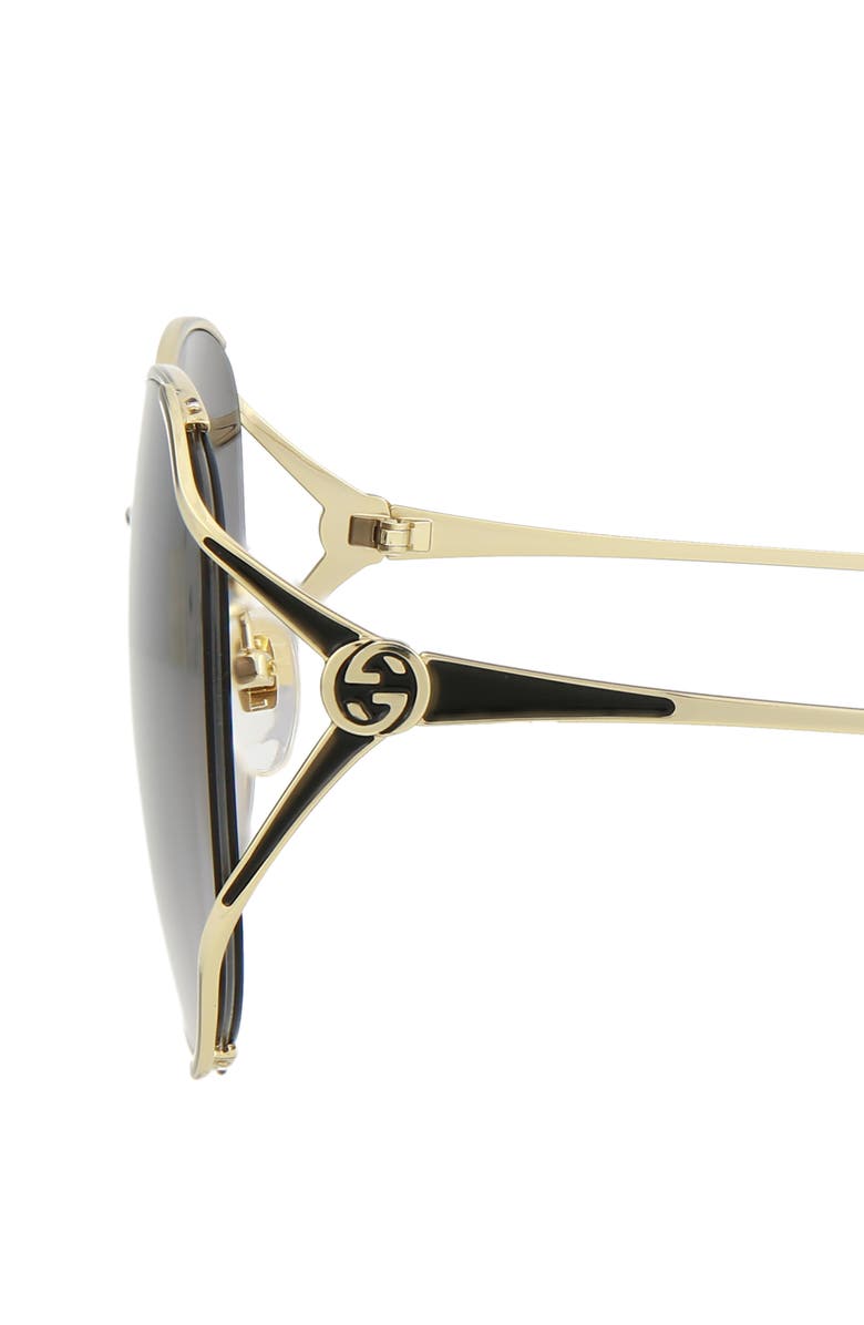 Gucci 59mm Round Sunglasses, Alternate, color, Gold Gold Grey
