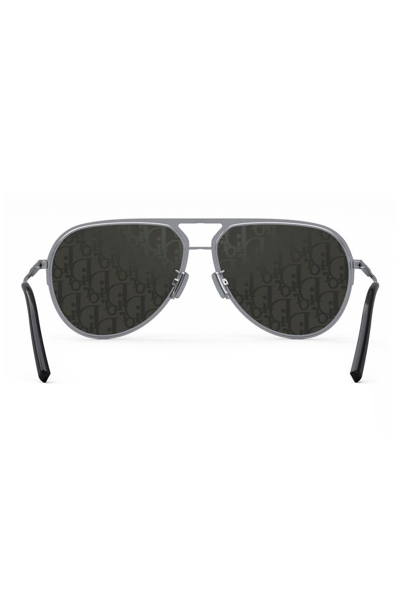 Logo Lens 60mm Mirrored Aviator Sunglasses, Alternate, color, SHINY PALLADIUM / SMOKE MIRROR