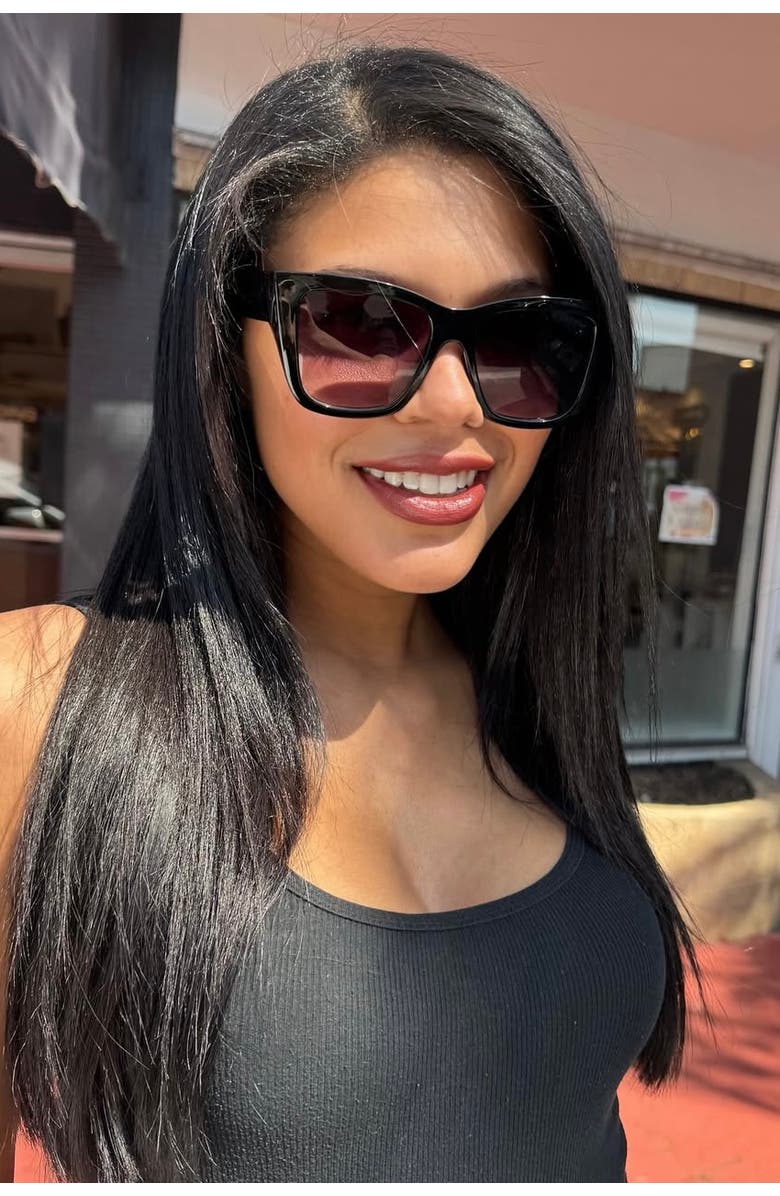 Velvet Eyewear Marsha Sunglasses, Alternate, color, Black