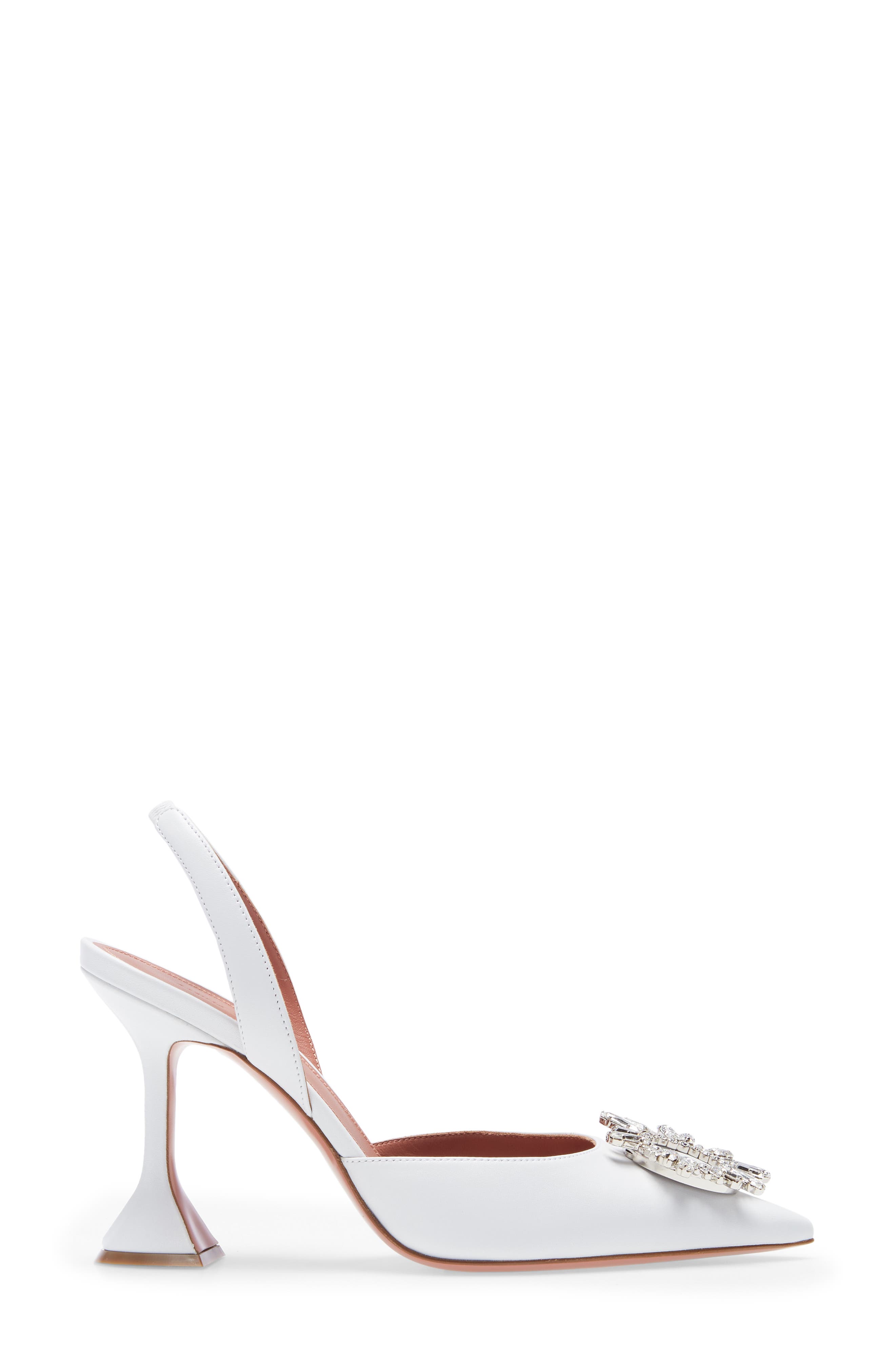 Begum Glass Pointed Toe Slingback Pump, Alternate, color, NAPPA WHITE