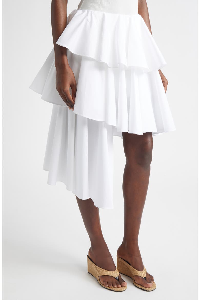 Cotton Spiral Skirt, Alternate, color, BLANC
