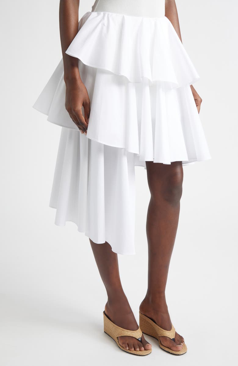 Alaïa Cotton Spiral Skirt, Alternate, color, Blanc